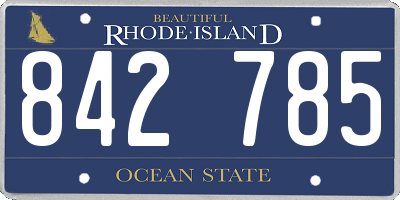 RI license plate 842785