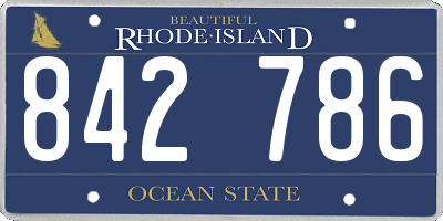RI license plate 842786