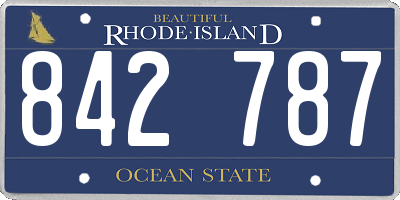 RI license plate 842787
