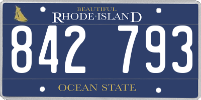 RI license plate 842793