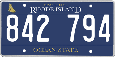 RI license plate 842794