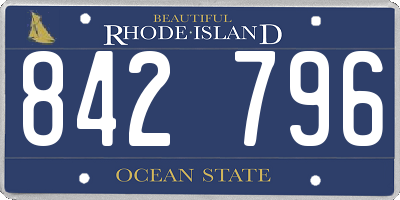 RI license plate 842796