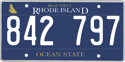 RI license plate 842797