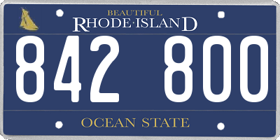 RI license plate 842800