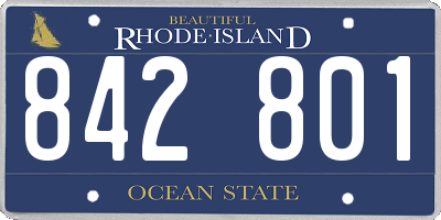 RI license plate 842801