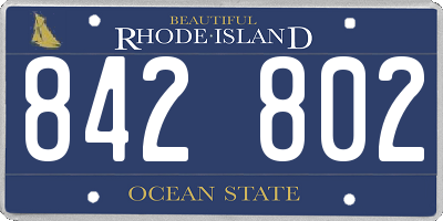 RI license plate 842802