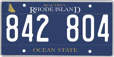 RI license plate 842804