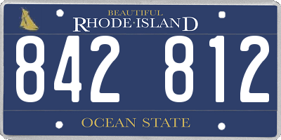 RI license plate 842812