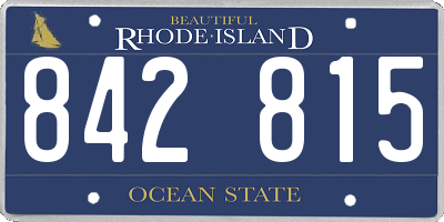 RI license plate 842815