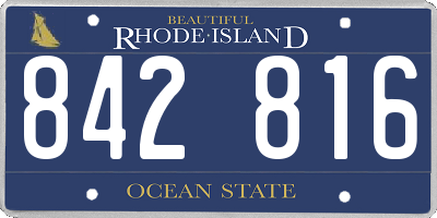 RI license plate 842816
