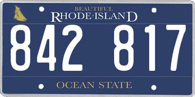 RI license plate 842817