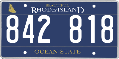 RI license plate 842818