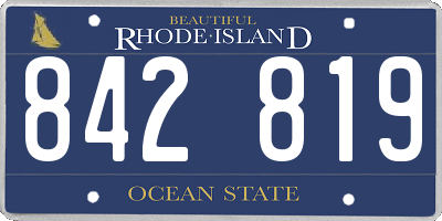 RI license plate 842819