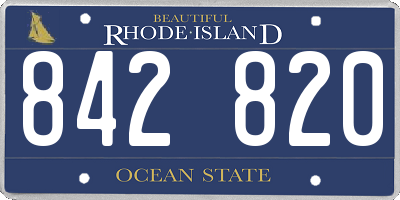 RI license plate 842820
