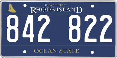 RI license plate 842822