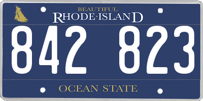 RI license plate 842823
