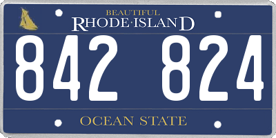 RI license plate 842824