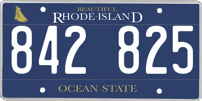 RI license plate 842825