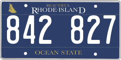 RI license plate 842827