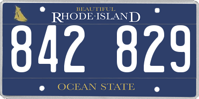 RI license plate 842829