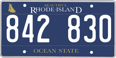 RI license plate 842830