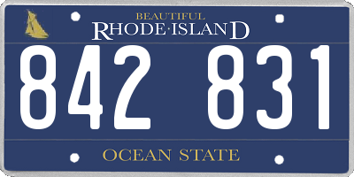 RI license plate 842831