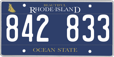 RI license plate 842833