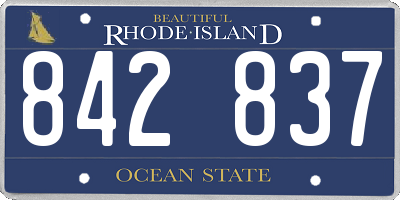 RI license plate 842837
