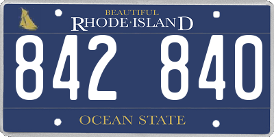 RI license plate 842840