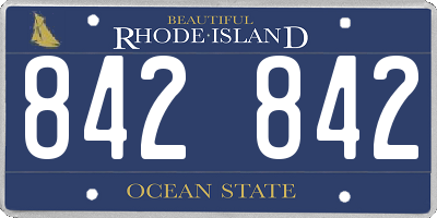 RI license plate 842842