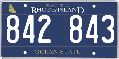RI license plate 842843