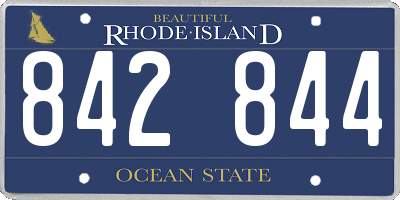RI license plate 842844