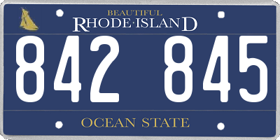 RI license plate 842845