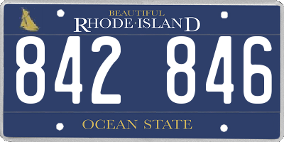 RI license plate 842846