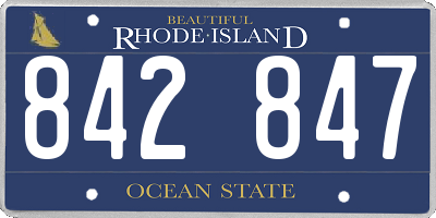 RI license plate 842847