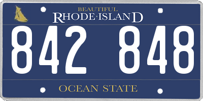RI license plate 842848