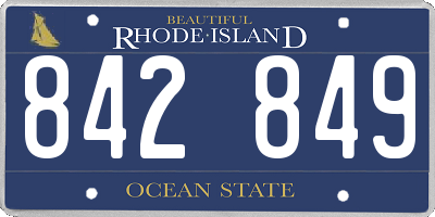 RI license plate 842849