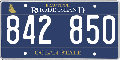 RI license plate 842850
