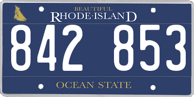 RI license plate 842853