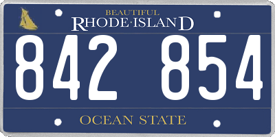 RI license plate 842854