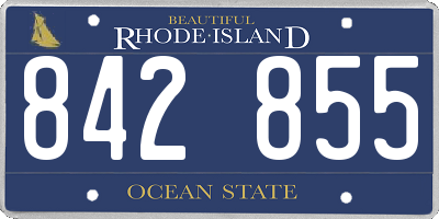 RI license plate 842855