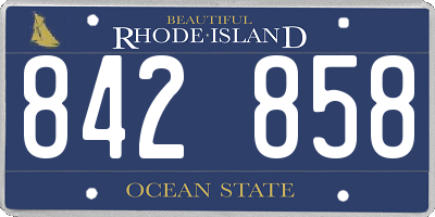 RI license plate 842858