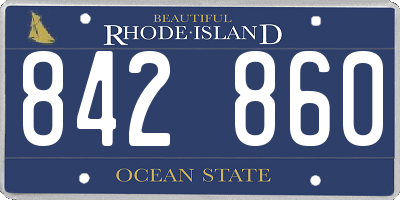 RI license plate 842860