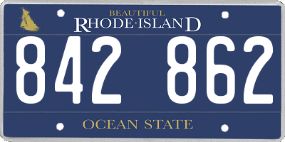 RI license plate 842862