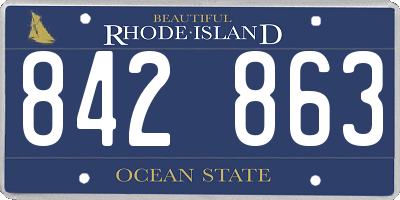 RI license plate 842863