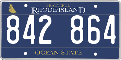 RI license plate 842864