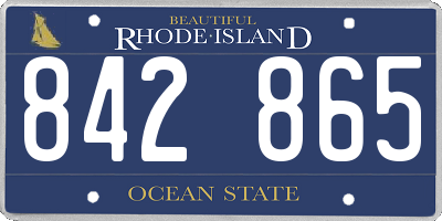 RI license plate 842865