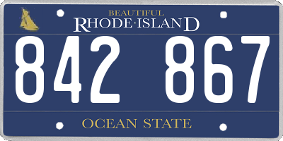 RI license plate 842867