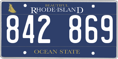 RI license plate 842869