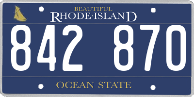 RI license plate 842870